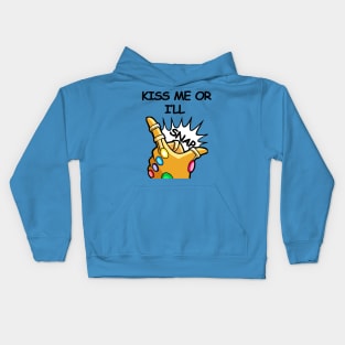 Kiss me or I'll Snap Kids Hoodie